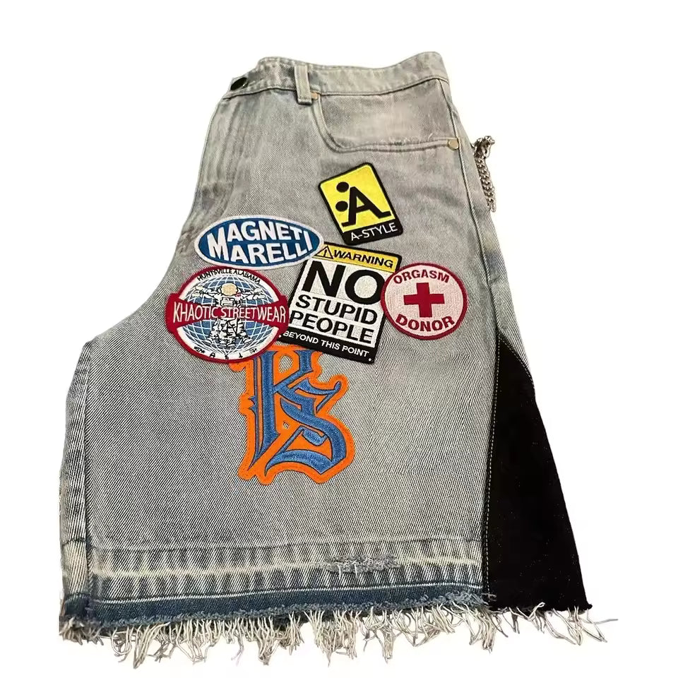 Street Scraps Denim Shorts