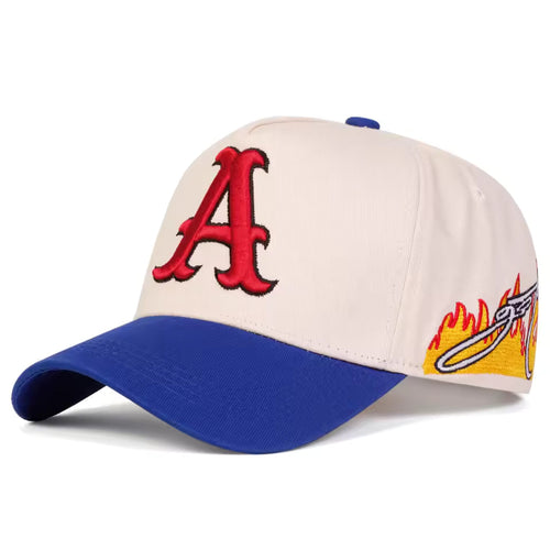 "A" Flame Print Adjustable Hat