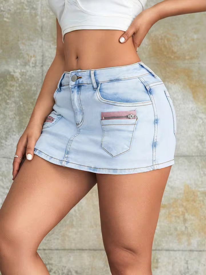 Retro-Zip Miniskirt