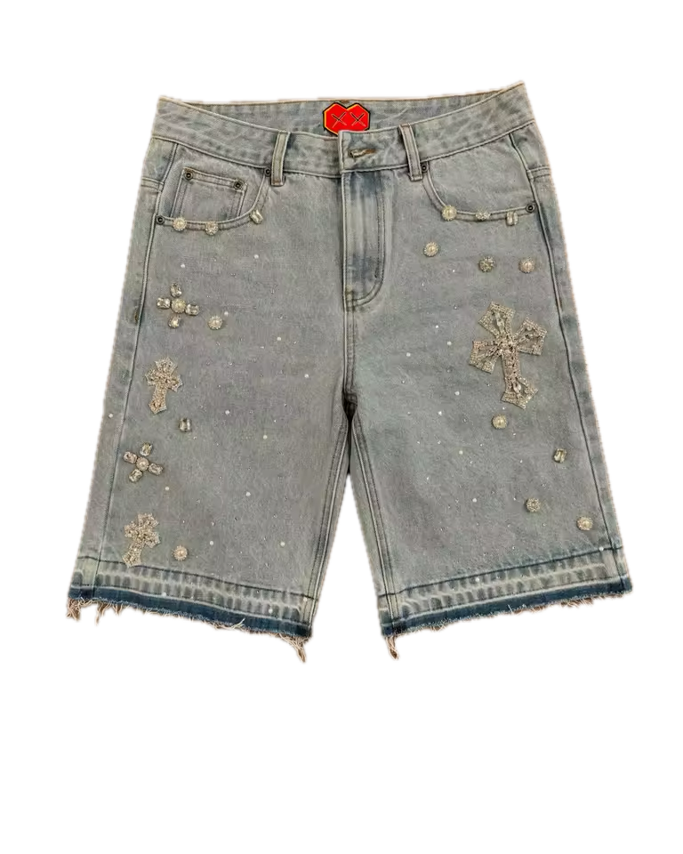 Genuine Cross Rhinestone Shorts
